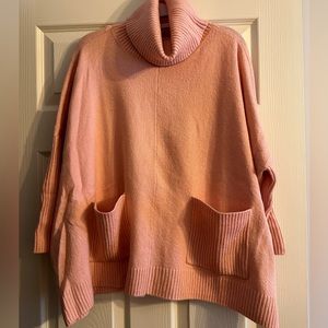 Pink LOFT poncho sweater in size M (never worn)